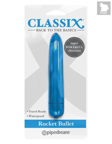 Мощный Минивибростимулятор-пуля бирюзовый Classix Rocket Bullet, цвет бирюзовый - Pipedream