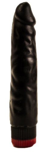 Реалистичный чёрный дилдо с вибрацией - 16,5 см, цвет черный - Lovetoy (А-Полимер)