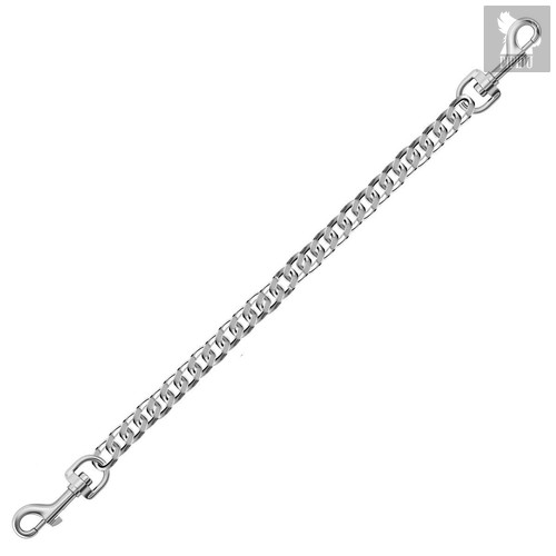Серебристая цепь с карабинами по обе стороны - 41 см., цвет серебряный - МиФ