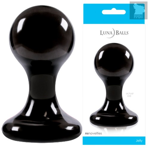 Анальная пробка Luna Balls - Large на присоске, большая, цвет черный - NS Novelties