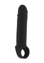Чёрная удлиняющая насадка Stretchy Penis Extension No.31, цвет черный - Shots Media