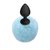 Черная анальная пробка с голубым пушистым хвостиком Fluffy, цвет голубой/черный - Lola Toys