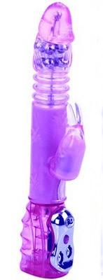 Вибромассажер со стимулятором клитора и вращающейся головкой - 29 см, цвет фиолетовый - Baile