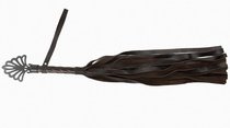 Коричневая плеть-флогер с витой ручкой в виде короны - 62 см., цвет коричневый - МиФ