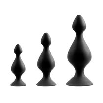 Набор анальных пробок Menzstuff 3-Piece Anal Pown Set, цвет черный - Dream toys