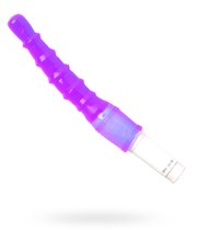 Фиолетовый анальный вибратор с рёбрышками - 23 см, цвет фиолетовый - White Label