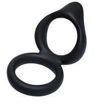 Двойное эрекционное кольцо на пенис Levett Victor, цвет черный - Levett