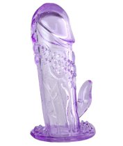 Гелевая насадка с коготком и шипами - 13 см, цвет фиолетовый - Toyfa