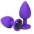 Фиолетовая анальная пробка с черным стразом - 6,8 см., цвет черный - Vandersex