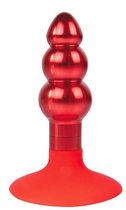 Красная анальная пробка-елочка с круглым ограничителем - 9 см., цвет красный - Bioritm