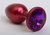 Анальная пробка с фиолетовым стразом - 7,6 см, цвет красный - 4sexdreaM