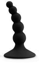 Черный анальный стимулятор с шариками Lure me Beaded Anal Plug - 10,3 см., цвет черный - LoveToy