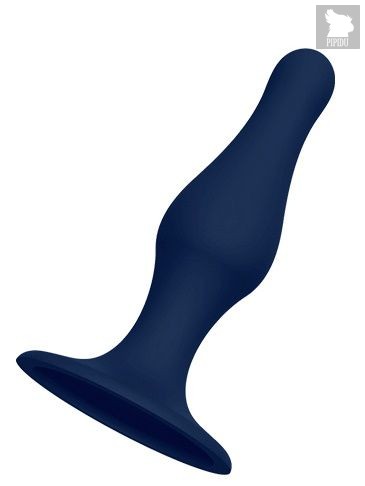 Синяя анальная пробка SILICONE PLUG SMALL - 10,3 см., цвет синий - Dream toys
