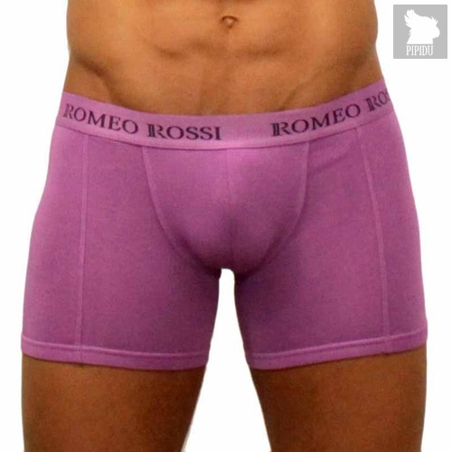 Трусы мужские боксеры удлиненные сиреневые, цвет фиолетовый - Romeo Rossi