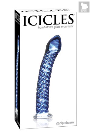 Анальный стимулятор ICICLES № 29 из стекла, цвет синий - Pipedream