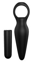 Черная анальная вибровтулка TAPERED PLUG - 10 см., цвет черный - Dream toys