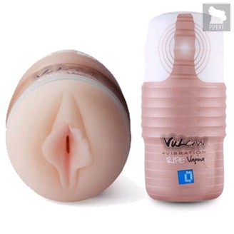 Мастурбатор-вагина с вибрацией Vulcan Love Skin Masturbator Ripe Vagina Vibe, цвет телесный - Topco Sales