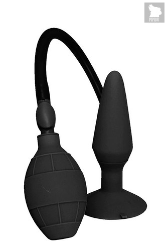 Чёрная анальная пробка с функцией расширения MENZSTUFF SMALL INFLATABLE PLUG- 12,5 см, цвет черный - Dream toys