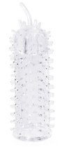 Закрытая рельефная насадка Crystal sleeve с усиками - 12 см., цвет прозрачный - Bioritm