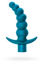 Бирюзовая анальная ёлочка с вибрацией Ecstasy - 14 см, цвет синий - Lola Toys