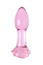 Розовая анальная втулка из стекла - 12,6 см., цвет розовый - Sexus