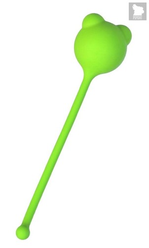 Зеленый силиконовый вагинальный шарик A-Toys с ушками, цвет зеленый - Toyfa