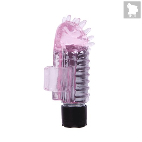 Розовый вибростимулятор с шипиками на палец - Baile