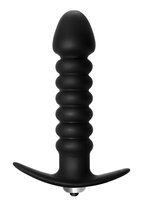 Чёрная анальная вибропробка Twisted Anal Plug - 13 см., цвет черный - Lola Toys