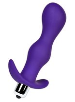 Фиолетовая изогнутая анальная вибропробка - 14 см, цвет фиолетовый - Toyfa
