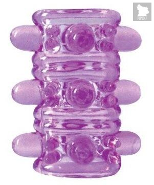 Открытая фиолетовая насадка на пенис Crystal Sleeve - 5,5 см., цвет фиолетовый - Bioritm