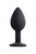 Черная анальная втулка с прозрачным стразом - 7,2 см., цвет черный - Toyfa
