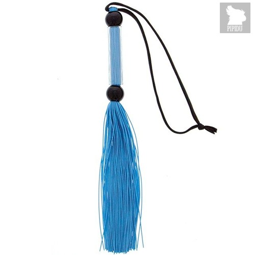 Голубая мини-плеть из силикона и акрила SILICONE FLOGGER WHIP - 25,6 см., цвет голубой - Blush Novelties