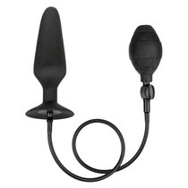 Черная расширяющаяся анальная пробка XL Silicone Inflatable Plug - 16 см., цвет черный - California Exotic Novelties