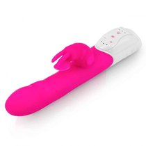 Розовый вибромассажер с клиторальной стимуляцией Clitoral Suction Rabbit - 24,5 см., цвет розовый - Rabbit Essentials