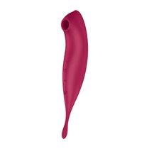 Малиновый вибромассажер Twirling Pro+, цвет малиновый - Satisfyer