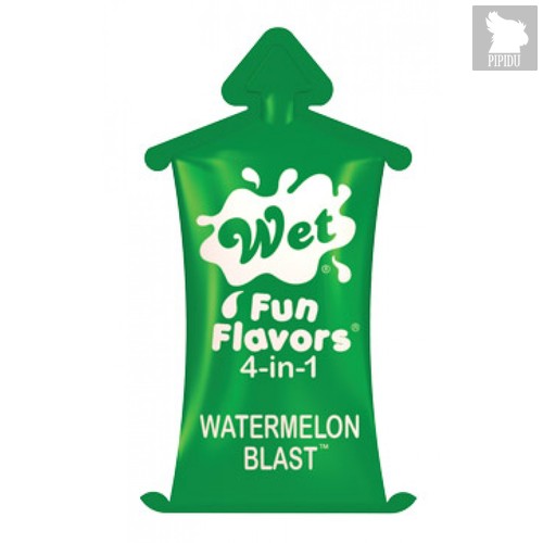 Съедобный лубрикант 4 в 1: Wet Fun Watermelon Blast глицериновый, арбуз, 10 мл - Wet