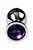 Серебристая коническая анальная пробка с фиолетовым кристаллом - 8 см., цвет фиолетовый - Toyfa