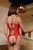 Эротическое боди с кружевным лифом на косточках, цвет красный, XL - Candy girl