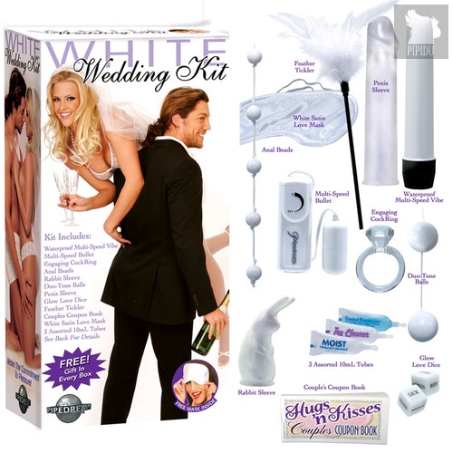 Набор для невесты White Wedding Kit, 10 предметов, цвет белый - Pipedream