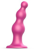 Розовая насадка Strap-On-Me Dildo Plug Beads size L, цвет розовый - Strap-on-me