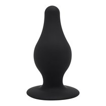 Черная большая анальная пробка SileXD - 10,2 см., цвет черный - Adrien Lastic