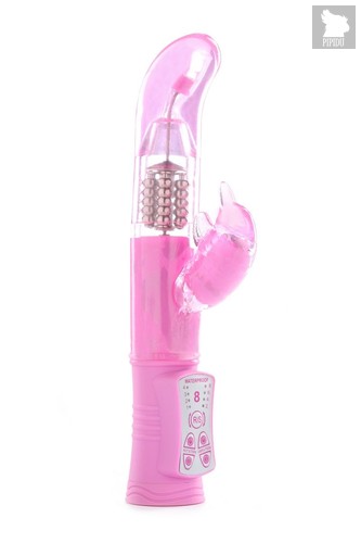 Розовый вибромассажёр для стимуляции G-точки и клитора THE DONATELLA JELLY G, цвет розовый - Impulse Novelties