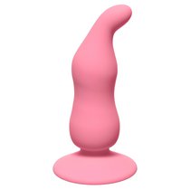 Розовая анальная пробка Waved Anal Plug Pink - 11 см