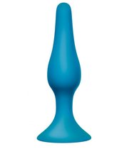 Бирюзовая анальная пробка Slim Anal Plug Large - 12,5 см., цвет бирюзовый - Lola Toys