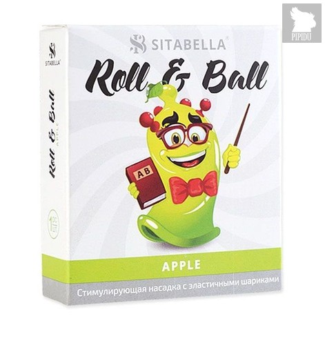 Стимулирующий презерватив-насадка Roll & Ball Apple, цвет зеленый - Sitabella (СК-Визит)