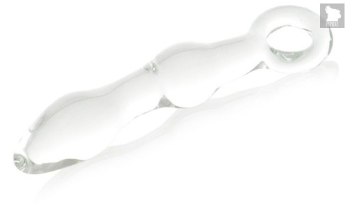 Стеклянная анальная втулка с ручкой-кольцом - 14 см, цвет прозрачный - Sexus