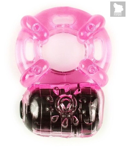 Розовое эрекционное кольцо c вибропулей, цвет розовый - Brazzers