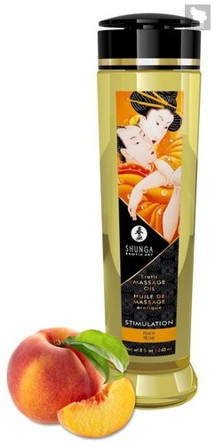 Массажное масло для тела с ароматом персика Stimulation - 240 мл. - Shunga Erotic Art