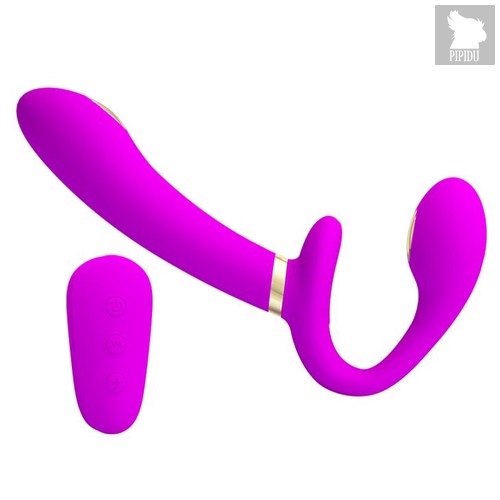 Лиловый безремневой страпон с функцией электростимуляции Thunderbird, цвет лиловый - Baile
