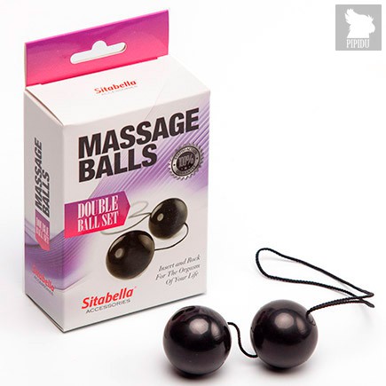Вагинальные шарики Massage Balls, цвет черный - Sitabella